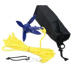 1X Foldable Folding Convenient Aluminum Anchor Kit With 5m R
