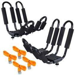 Canoe Car Suv Top Mount Roof Rack Carrier W/ Lashing Straps