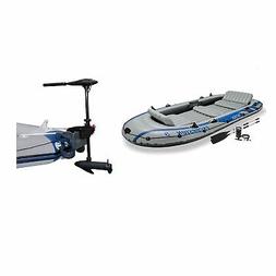 Intex 5 Person Fishing Boat Set w/2 Oars & Eight Speed Troll