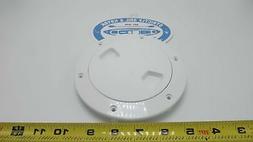 Beckson 4 inch white screw out deck plate dp40w