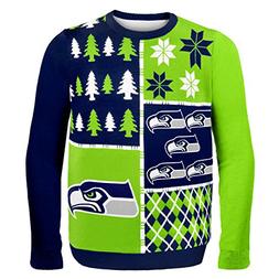 Seattle Seahawks Busy Block Ugly Sweater Double Extra Large