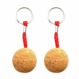 Floating Cork Keychain Buoyant Keyring Wooden Ball