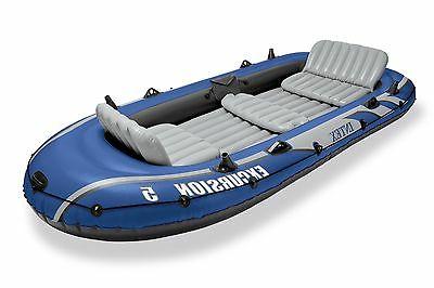 Intex Excursion 5 Person Inflatable Fishing Boat Set w/ Oars