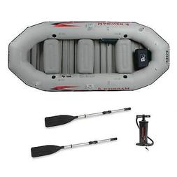 Intex Mariner 4, 4-Person Inflatable Boat Set with Aluminum 